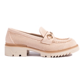 Mocasín Shelovet ante calado beige