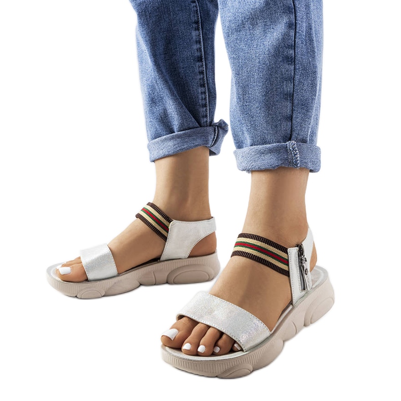 Sandalias deportivas plateadas metalizadas de Parsip plata Sandalias deportivas plateadas metalizadas de Parsip plata