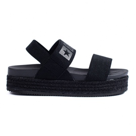 Sandalias plataforma negras Big Star LL274856 negro