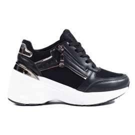 Zapatillas negras Shelovet con suela gruesa negro