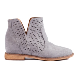Botas cuña mujer caladas Shelovet gris