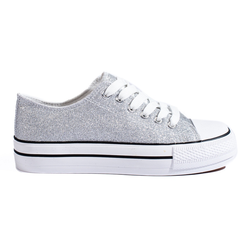 Zapatillas brocado gris con suela gruesa de Shelovet