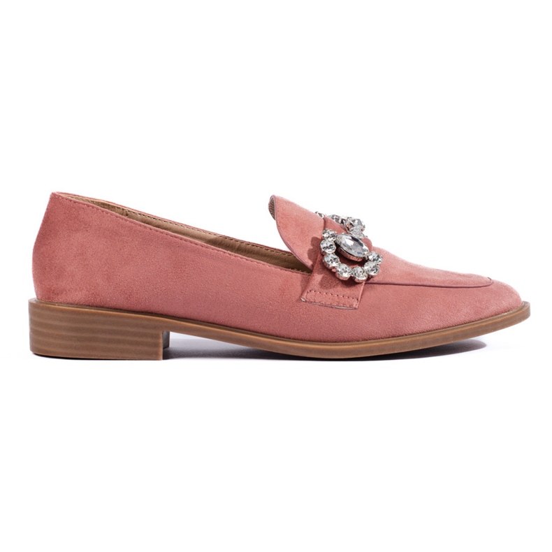 Mocasines de ante rosa oscuro con hebilla Shelovet rosado