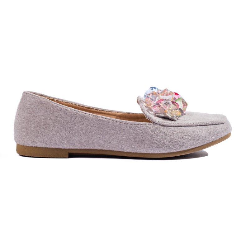 Mocasines en ante gris con cristales de Shelovet