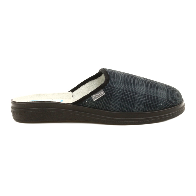 Pantuflas aislantes para hombre befado con estampado de cuadros de pu 132M016, azul marino