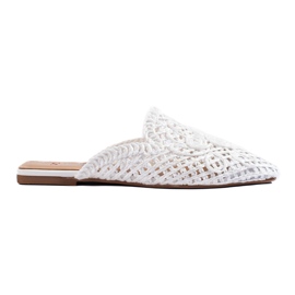 Sandalias planas blancas con parte superior calada de Shelovet blanco