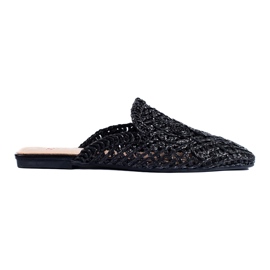 Sandalias planas negras con parte superior calada de Shelovet negro