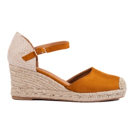 Alpargatas mujer cuña Shelovet camel marrón