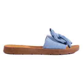 Pantuflas lazo mujer Shelovet azul