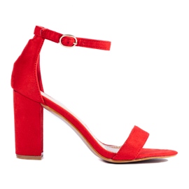 Sandalias de tacón alto en ante rojo de Shelovet