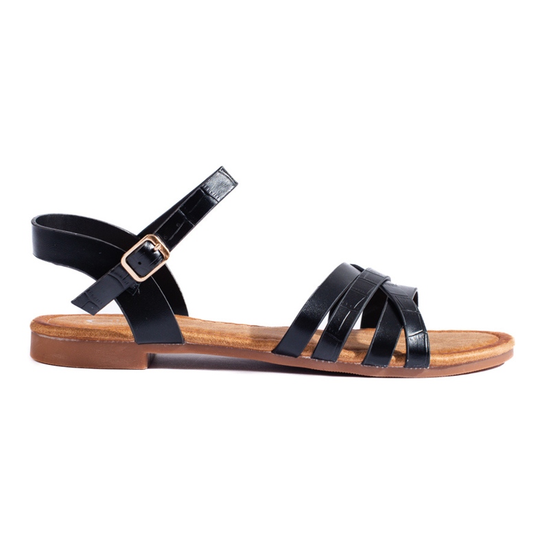 Sandalias planas de mujer Shelovet negras negro