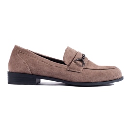 Mocasines de mujer en ante beige oscuro Shelovet