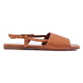 Sandalias de punta cuadrada marrones de Shelovet marrón