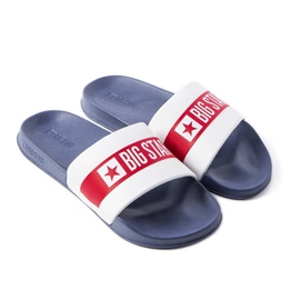 Chanclas blancas y azul marino de Big Star LL174455 blanco