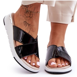 Pantuflas Cuña Baja Lacado S.Barski AL22469 Negro