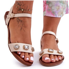 Sandalias Clásicas Mujer Con Adornos S.Barski SS27-79 Beige negro