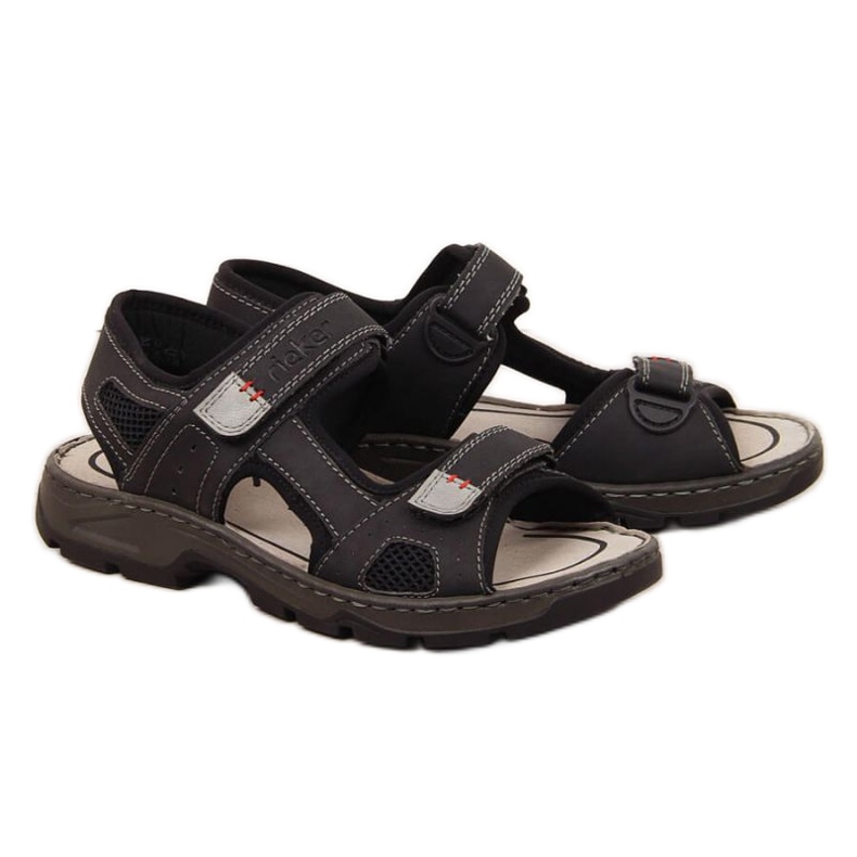 Rieker M R447 sandalias velcro cómodas negras negro