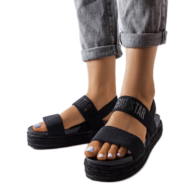 Sandalias de plataforma negras de Big Star LL274856 negro
