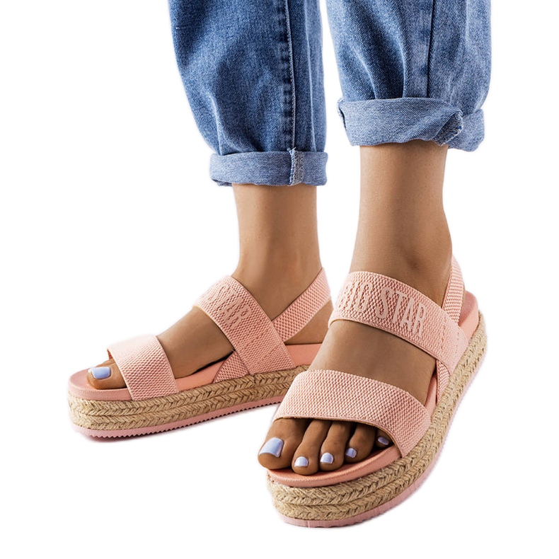 Sandalias rosas con plataforma de Big Star LL274859 rosado