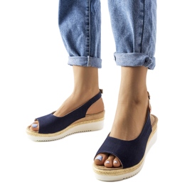 Sandalias cuña azul marino Big Star JJ276046