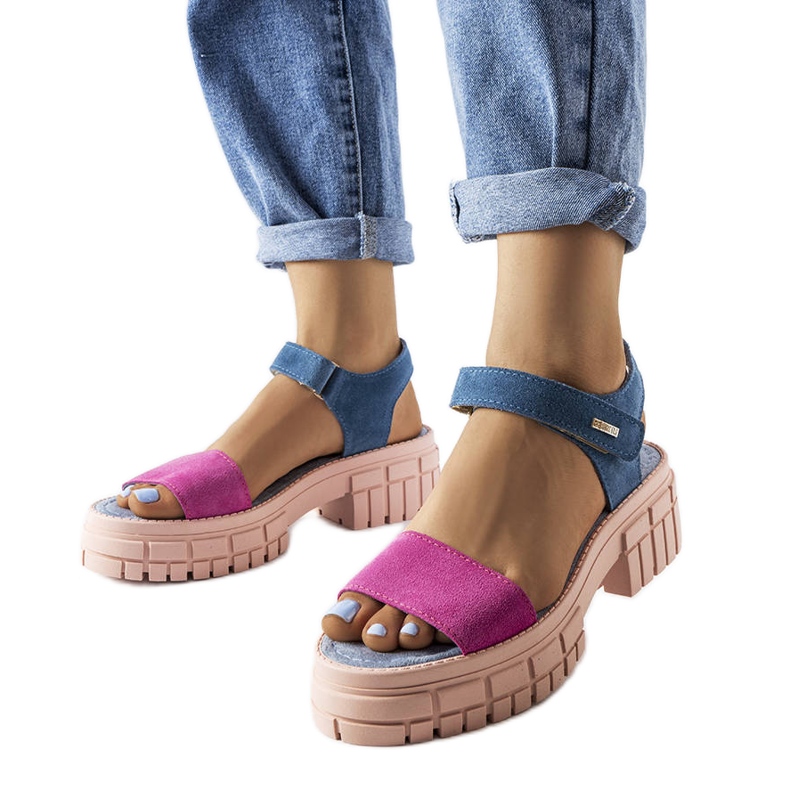 Sandalias Big Star rosa y azul LL276034 rosado