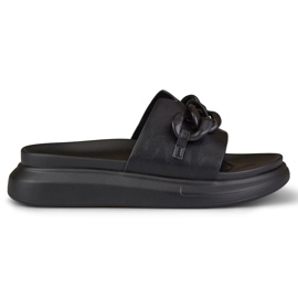 La.Fi Chanclas negras con cadena negro