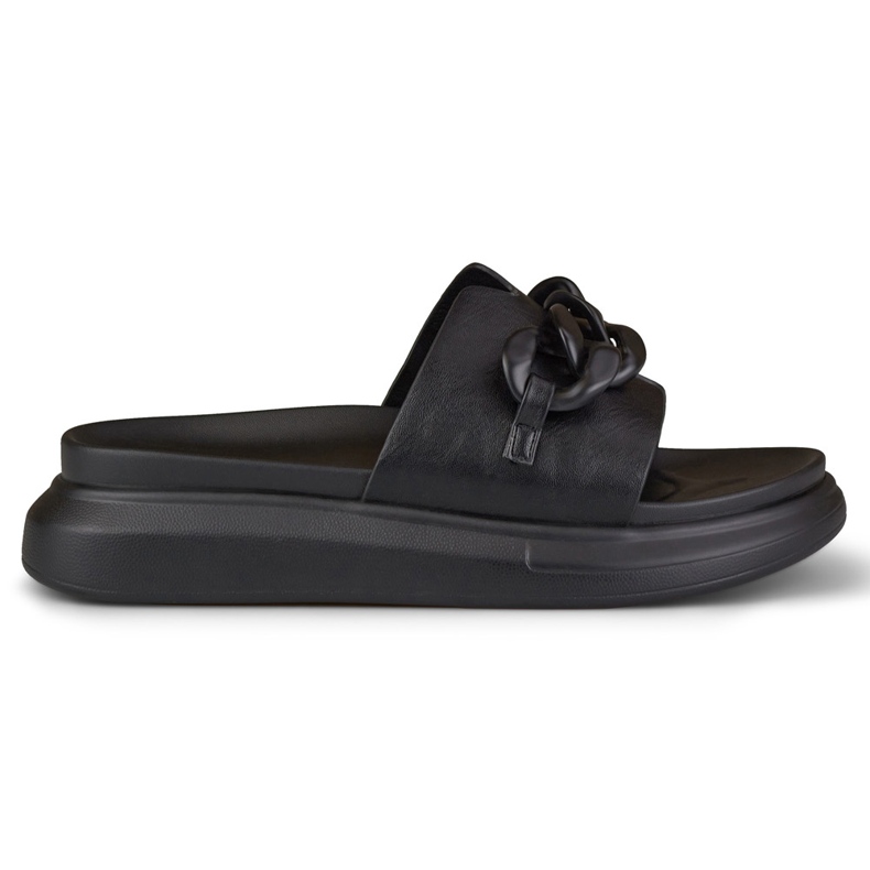 La.Fi Chanclas negras con cadena negro