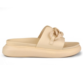 La.Fi Chanclas beige con cadena