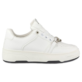 Deportivas blancas con cadena blanco