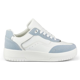 Deportivas mujer blancas y azules blanco
