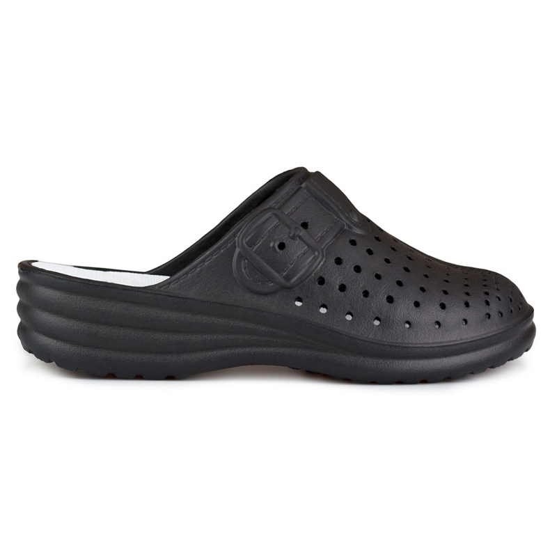 Cómodas chanclas de mujer con dedos cubiertos negras negro