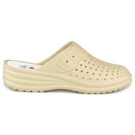Chanclas de mujer cómodas con los dedos cerrados beige
