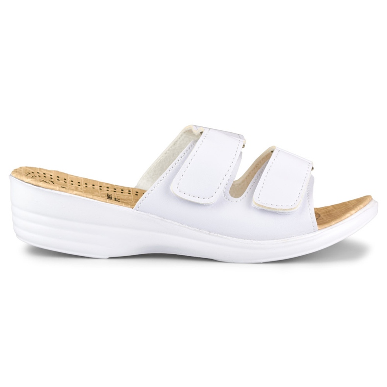 Cómodas zapatillas de casa de mujer con velcro blancas blanco