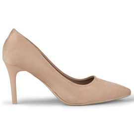Zapatos de tacón clásico ante beige oscuro Zapatos de tacón clásico ante beige oscuro