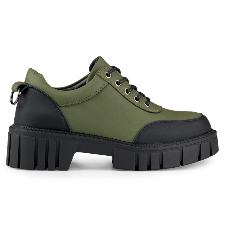 Zapatos verde oscuro fabricados en ecopiel