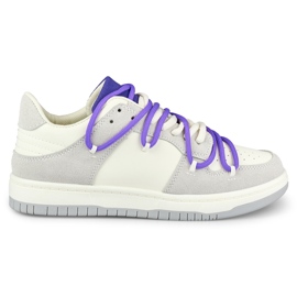 Deportivas de mujer con cordones morados blanco