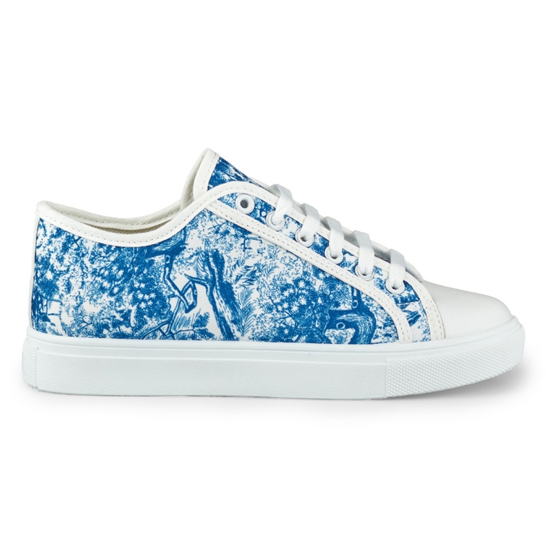 Deportivas blancas y azules de mujer