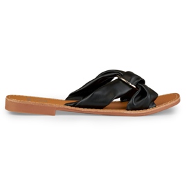 Babuchas negras de mujer fabricadas en ecopiel negro Babuchas negras de mujer fabricadas en ecopiel negro