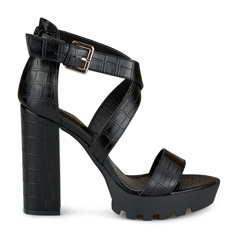 Sandalias negras altas de mujer negro