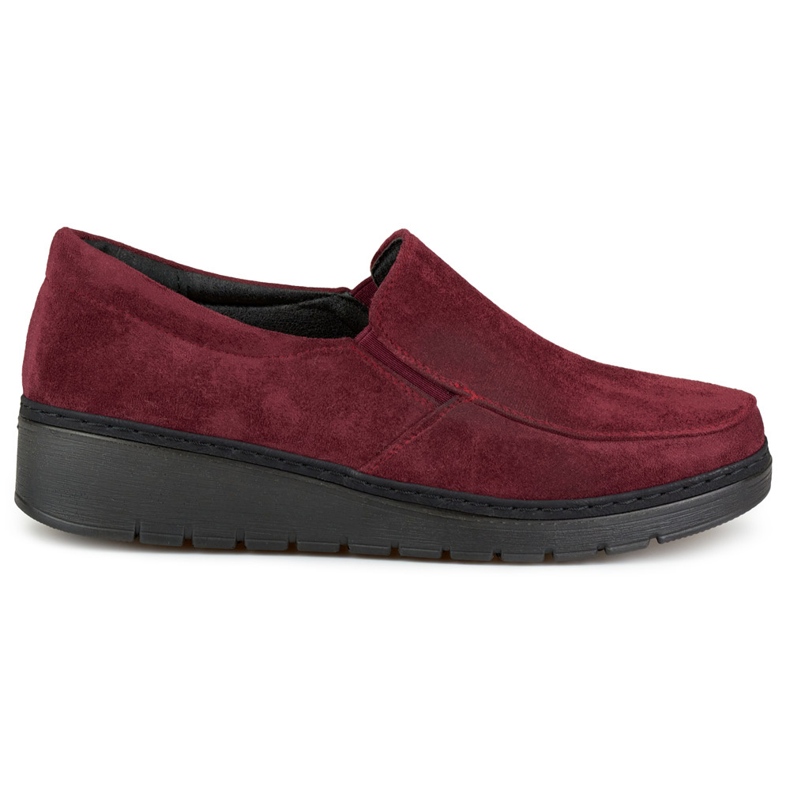 Mocasines mujer cómodos ante burdeos rojo