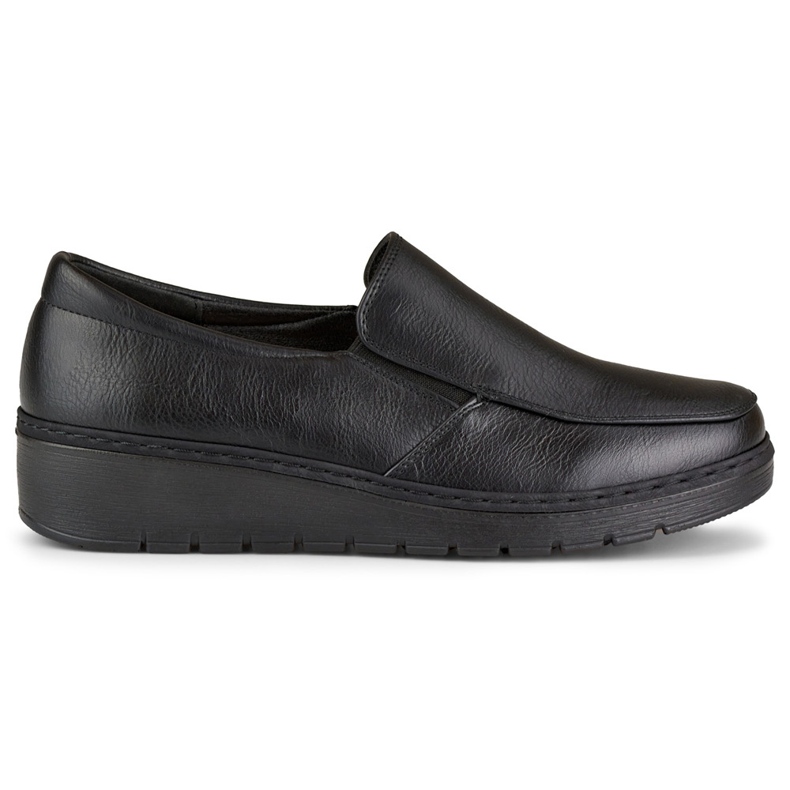 Cómodos mocasines de mujer fabricados en ecopiel negra negro