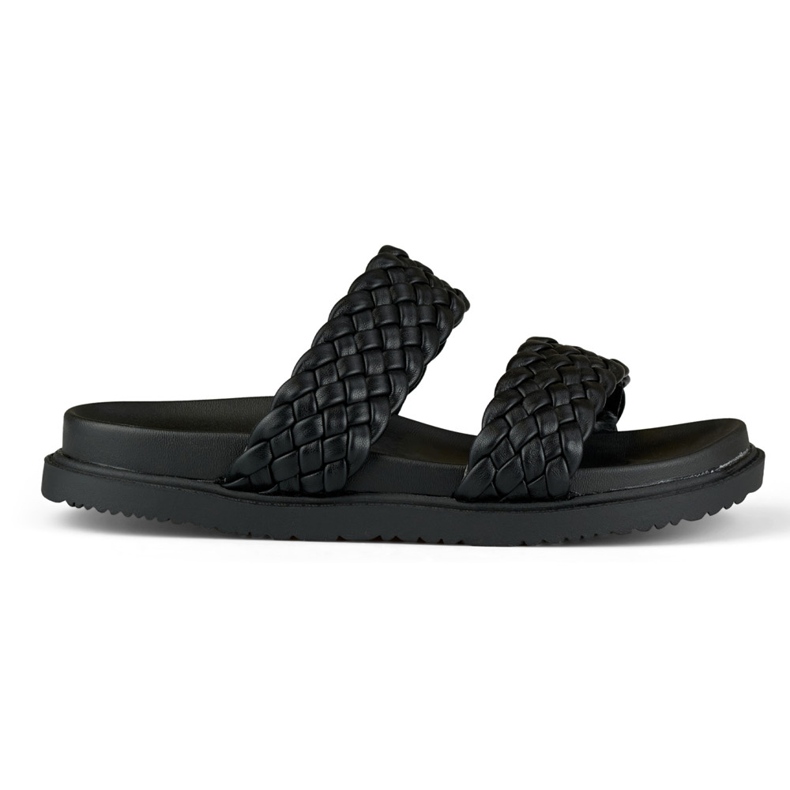Pantuflas tejidas negras para mujer negro