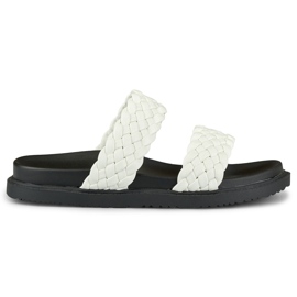 Pantuflas tejidas de mujer en blanco y negro
