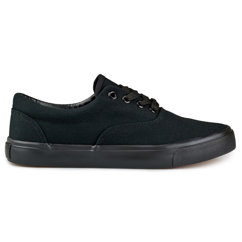 Zapatillas clásicas de mujer con suela negra. negro
