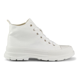 Zapatillas blancas arriba del tobillo blanco