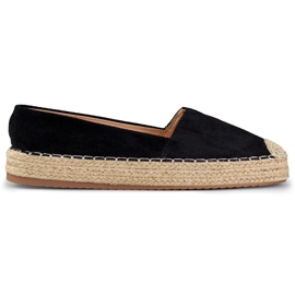 Alpargatas mujer plataforma negras negro