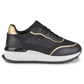 Deportivas negras brillo mujer negro