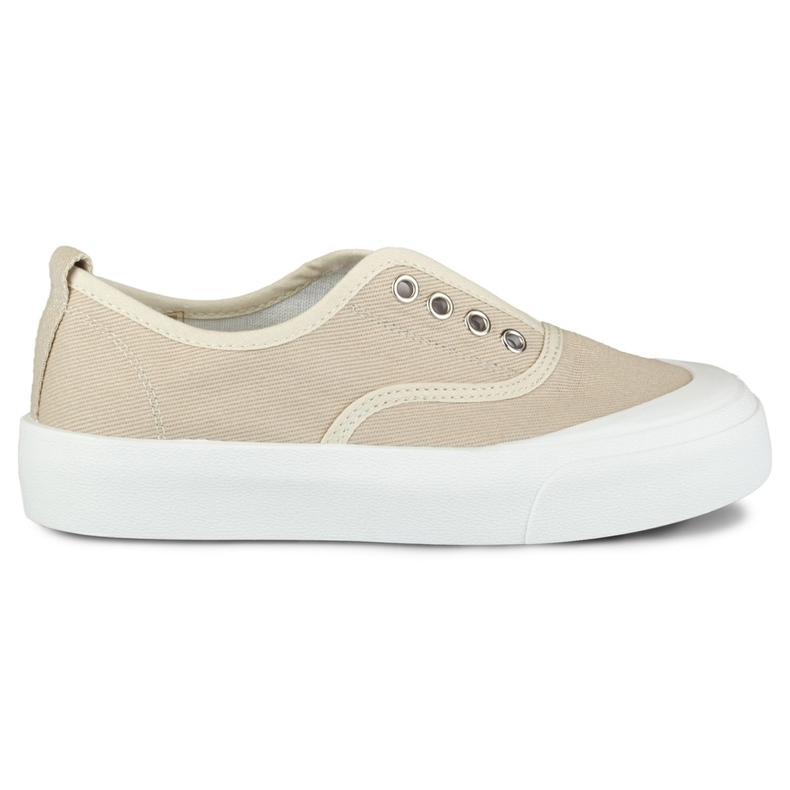 Deportivas de mujer beige con elástico Deportivas de mujer beige con elástico