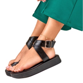 Sandalias negras de mujer abrochadas en el tobillo de Lisa negro