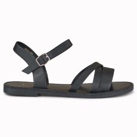 Sandalias negras planas de mujer violeta negro Sandalias negras planas de mujer violeta negro